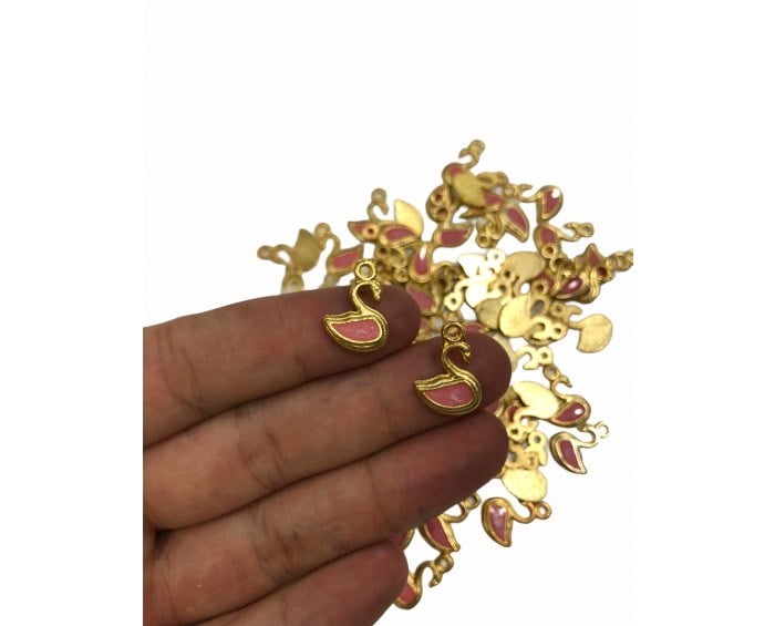 Altın Kaplama Lisanslı Sallantı Pembe Kuğu