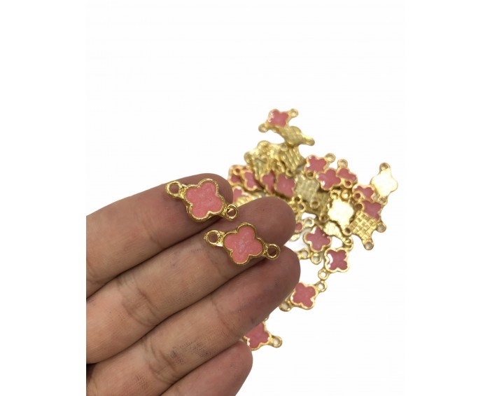 Altın Kaplama Lisanslı Sallantı Pembe Yonca
