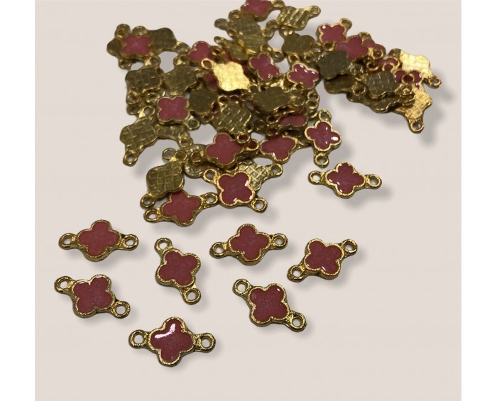 Altın Kaplama Lisanslı Sallantı Pembe Yonca