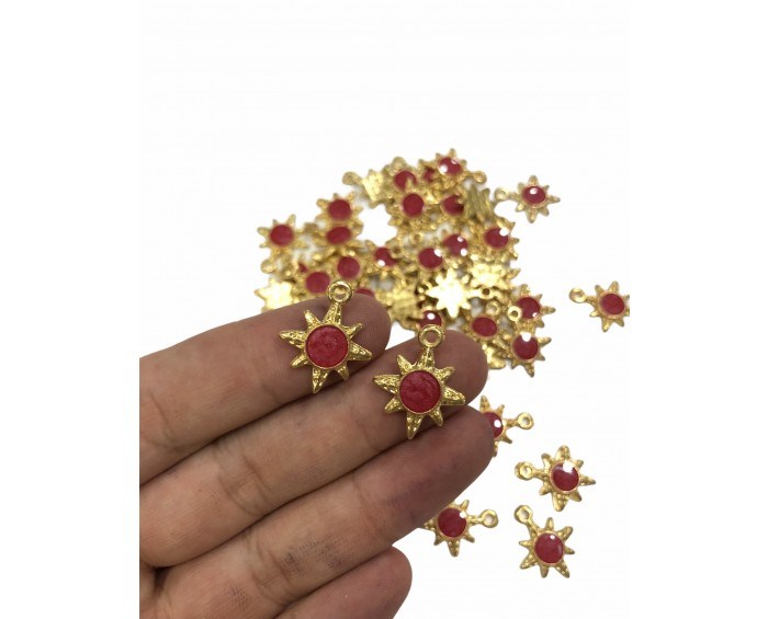 Altın Kaplama Lisanslı Sallantı Kırmızı Sembol