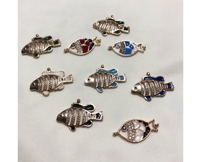 Rodyum Zirkon İşleme stone Fish Ara Modeller 