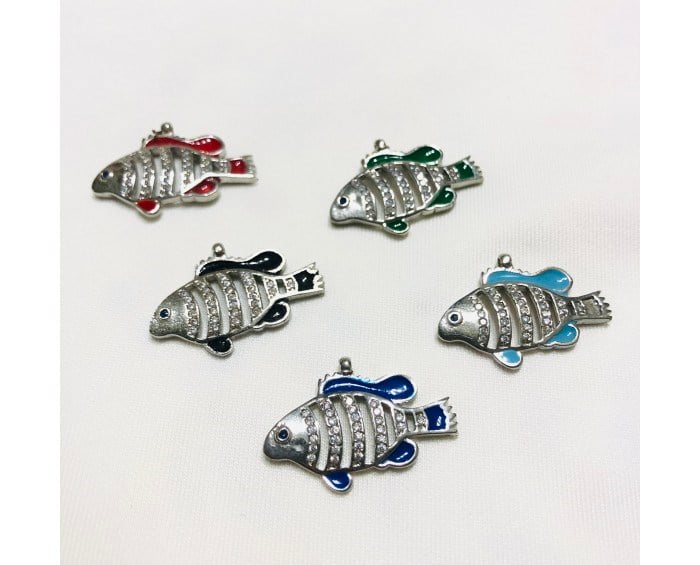 Rodyum Zirkon İşleme stone Fish Ara Modeller 