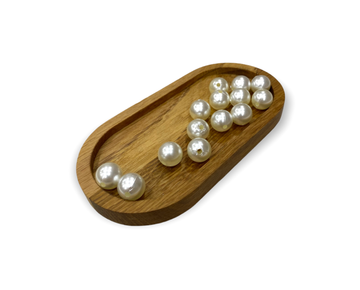 Yuvarlak Krem İri İnci 18 MM - 5 Adet