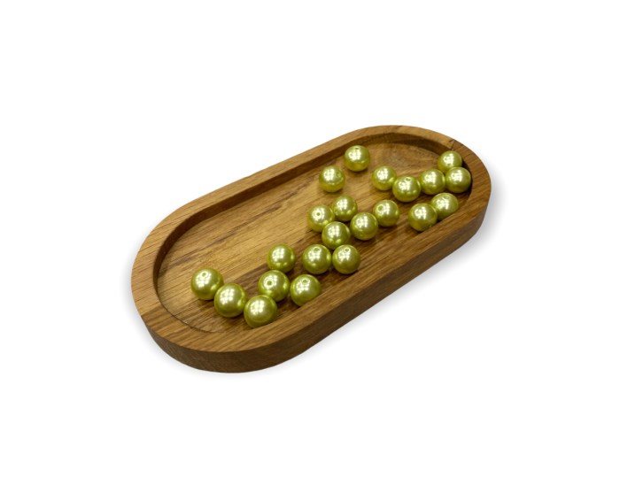 Yuvarlak Yağ Yeşili İri İnci 12 MM - 5 Adet