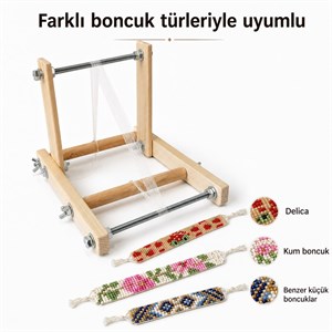 Ahşap Boncuk Dokuma Tezgâhı - Her Açıda Ayarlanabilir