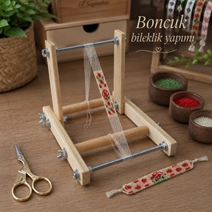 Ahşap Boncuk Dokuma Tezgâhı - Her Açıda Ayarlanabilir