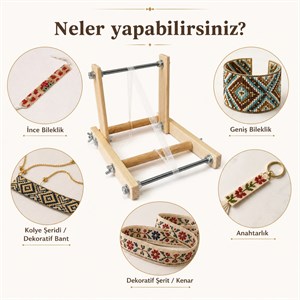 Ahşap Boncuk Dokuma Tezgâhı - Her Açıda Ayarlanabilir