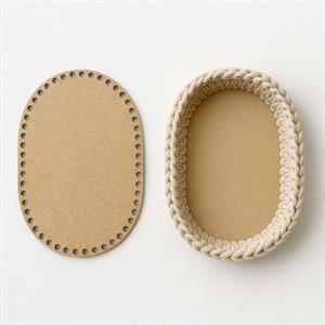 Ahşap Oval Taban 16x26 - Tığ İşi Çanta, Sepet, Örgü Taban Motifi