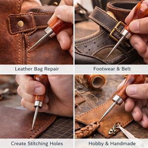 Ahşap Saplı Biz Deri El Aleti