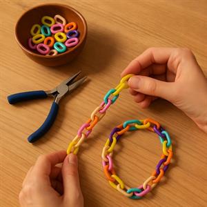 Akrilik Renkli Zincir Model 50 CM