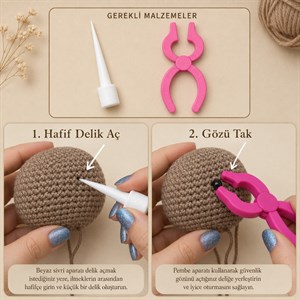 Amigurumi Göz Takma Seti - Pratik ve Basit