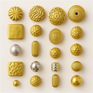 Antik Altın Dokulu Retro Delikli Modeller - 5 Adet