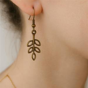 Antik Çelik Retro Kulplu Yaprak