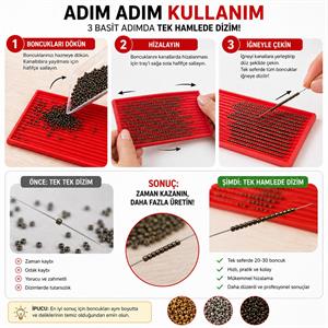 BeadLine Pro Hızlı Boncuk Dizici - Miyuki Boncuk Dizici – Tek Hamlede Dizim Aparatı