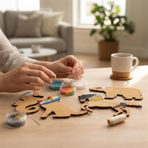 Boncuk İşleme Sanatı Ahşap Pano Seti