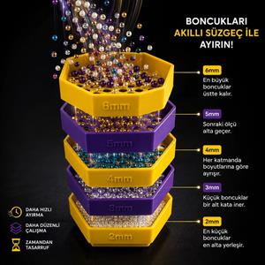 Boncuk Ölçü Süzgeçleyici Set - Pratik ve Hızlı Düzen