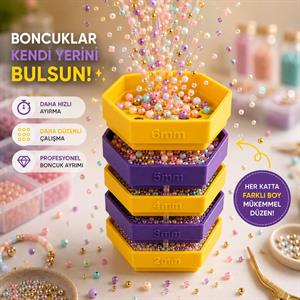 Boncuk Ölçü Süzgeçleyici Set - Pratik ve Hızlı Düzen
