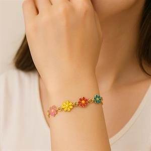 Çelik (316L) Y Kolye ve Takı Zincirleri - Floral Pop