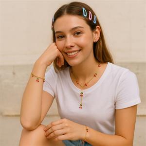 Çelik (316L) Y Kolye ve Takı Zincirleri - Twinkle Cherry