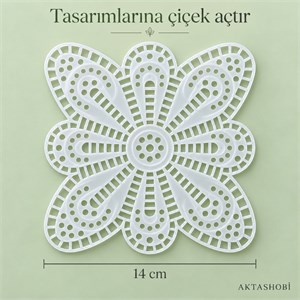 Çiçek Şekilli Plastik Kanvas – 14 CM
