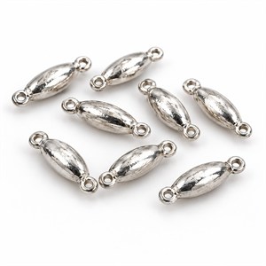 Çift Halkalı Oval Takı Bağlantı Aparatı Nikel - 10 Adet