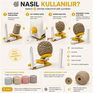 Çile Tutucu - Motorlu İplik Sarıcı, Automatic Motorized Yarn Winder