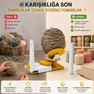 Çile Tutucu - Motorlu İplik Sarıcı, Automatic Motorized Yarn Winder
