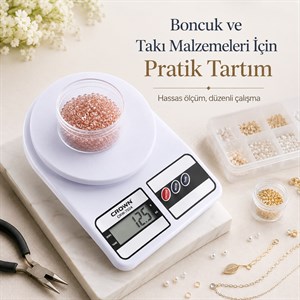 Crown CRW-7024 10KG. Kapasite Dijital Hassas Terazi (1 Gram Hassasiyet)