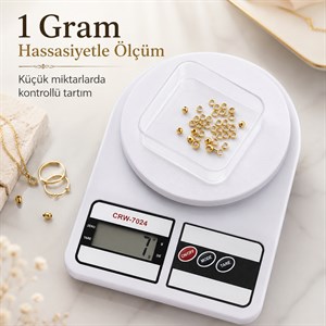Crown CRW-7024 10KG. Kapasite Dijital Hassas Terazi (1 Gram Hassasiyet)