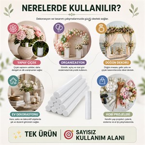 Dekoratif Köpük Destek Çubuğu – İstenilen Uzunlukta
