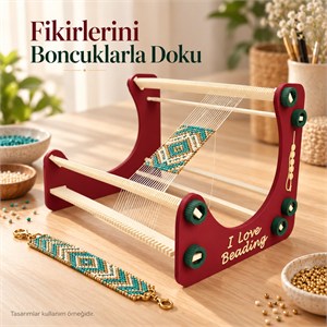 Dik-L Modüler Boncuk Dokuma Tezgahı Tek Set Üç Farklı Genişlik