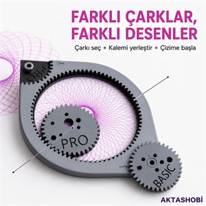 Dişli Çarklı Spiral Çizim Seti Pro ve Basic