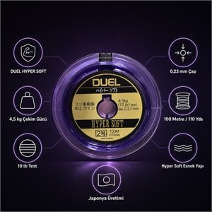 DUEL Hyper Soft Şeffaf Misina – 0,23 mm Çok Kuvvetli