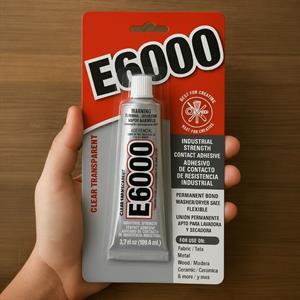 E6000 Şeffaf Endüstriyel Güçte Takı, Kuyumcu ve Tekstil Yapıştırıcı - 109.4 mL