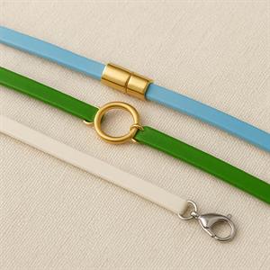 Hakiki Gerçek Deri Yassı Bileklik Kordonları