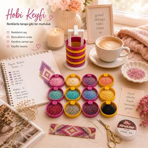Halka Boncuk Organizeri 12li Set - Numaralı ve Çift Renk