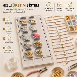 İkili Set - Boncuk, Takı Malzemeleri Düzenleyici Standlı
