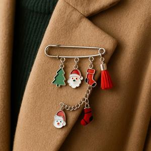 İskoç İğneleriyle Noel Konsept İkili Tasarım