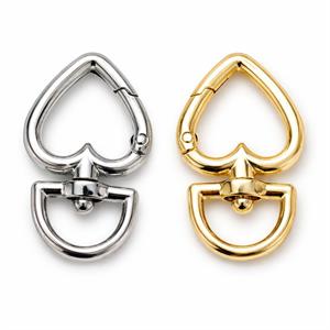 Kalp Desenli Yaylı Kilit Halka 