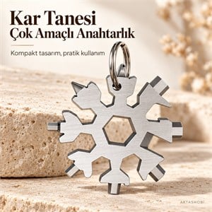 Kar Tanesi Çok Amaçlı Anahtarlık El Aleti 18 Fonksiyonlu