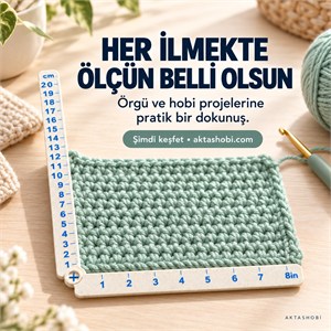 Katlanabilir Çift Ölçülü Hobi Cetveli — Ölç, Katla, Yanında Taşı 20 CM