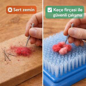 Keçe Fırçası - Keçe İğne Altlığı Büyük Boy