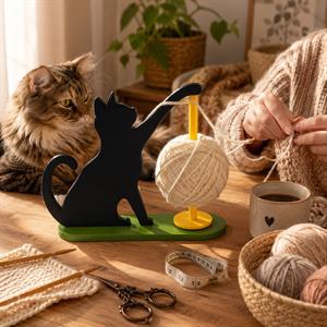 Kedi Yumak Tutucu - Düzenli ve Eğlenceli Örgü Keyfi