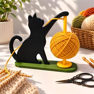 Kedi Yumak Tutucu - Düzenli ve Eğlenceli Örgü Keyfi