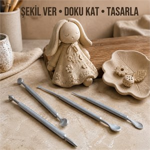 Kil Şekillendirme Hobi Aparatları – 4lü Çift Uçlu Set