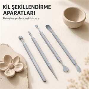 Kil Şekillendirme Hobi Aparatları – 4lü Çift Uçlu Set