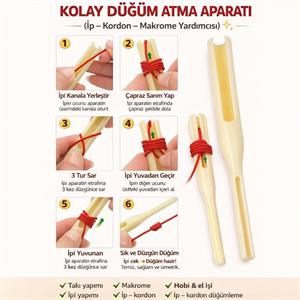 Kolay Düğüm Atma Aparatı - (İp – Kordon – Makrome Yardımcısı)