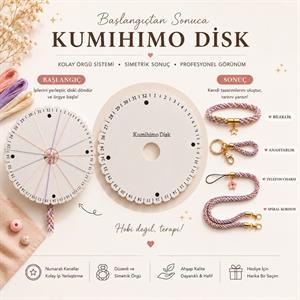 Kumihimo Ahşap Disk Makrome Örgü