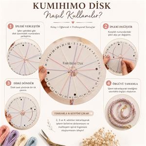 Kumihimo Ahşap Disk Makrome Örgü