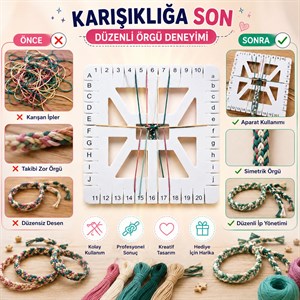 Kumihimo Kare Makrome Örgü Takip Aparatı